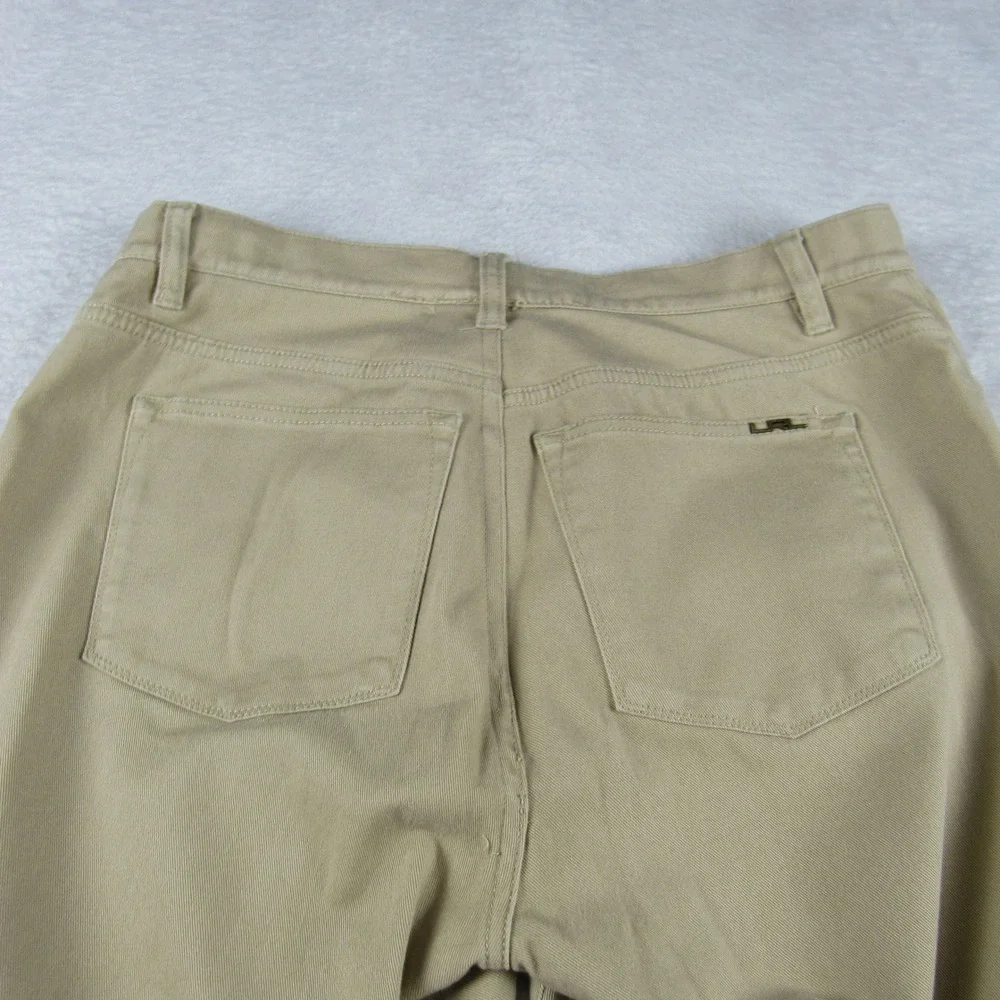 Lauren Ralph‎ Lauren Classic Straight Pants Womens 14 Tan Khaki Twill